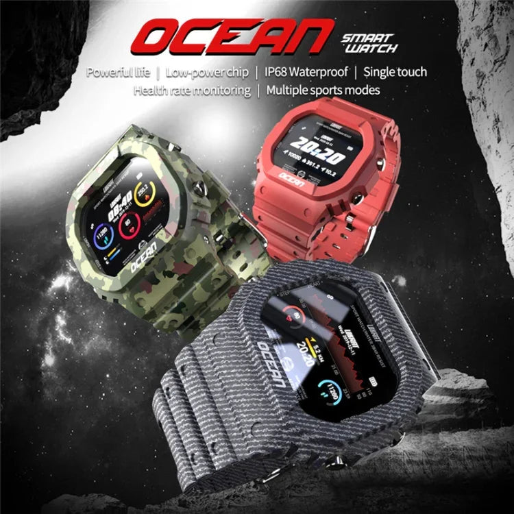 นาฬิกาอัจฉริยะ Lokmat OCEAN หน้าจอสัมผัส TFT 1.14 นิ้ว กันน้ำ IP68 รองรับการแจ้งเตือนข้อมูล / ตรวจจับการนอน / บันทึกกีฬา