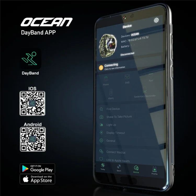 นาฬิกาอัจฉริยะ Lokmat OCEAN หน้าจอสัมผัส TFT 1.14 นิ้ว กันน้ำ IP68 รองรับการแจ้งเตือนข้อมูล / ตรวจจับการนอน / บันทึกกีฬา