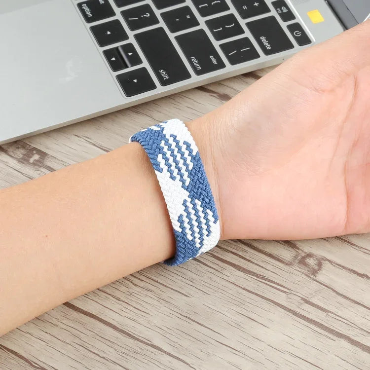 สายไนลอนถักแบบห่วงเดี่ยวพร้อมหัวเข็มขัดพลาสติกสีผสม สำหรับ Apple Watch Series 6 & SE & 5 & 4 40mm / 3 & 2 & 1 38mm, S, M, L, XL