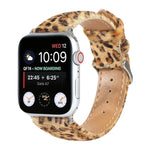 สายหนังลายเสือดาวขนม้าฟูฟ่อง สำหรับ Apple Watch Ultra 49mm / Series 8&7 45mm / SE 2&6&SE&5&4 44mm / 3&2&1 42mm, สำหรับ Apple Watch Series 8&7 41mm / SE 2&6&SE&5&4 40mm / 3&2&1 38mm