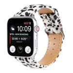 สายหนังลายเสือดาวขนม้าฟูฟ่อง สำหรับ Apple Watch Ultra 49mm / Series 8&7 45mm / SE 2&6&SE&5&4 44mm / 3&2&1 42mm, สำหรับ Apple Watch Series 8&7 41mm / SE 2&6&SE&5&4 40mm / 3&2&1 38mm