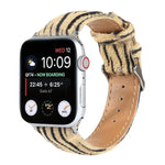 สายหนังลายเสือดาวขนม้าฟูฟ่อง สำหรับ Apple Watch Ultra 49mm / Series 8&7 45mm / SE 2&6&SE&5&4 44mm / 3&2&1 42mm, สำหรับ Apple Watch Series 8&7 41mm / SE 2&6&SE&5&4 40mm / 3&2&1 38mm