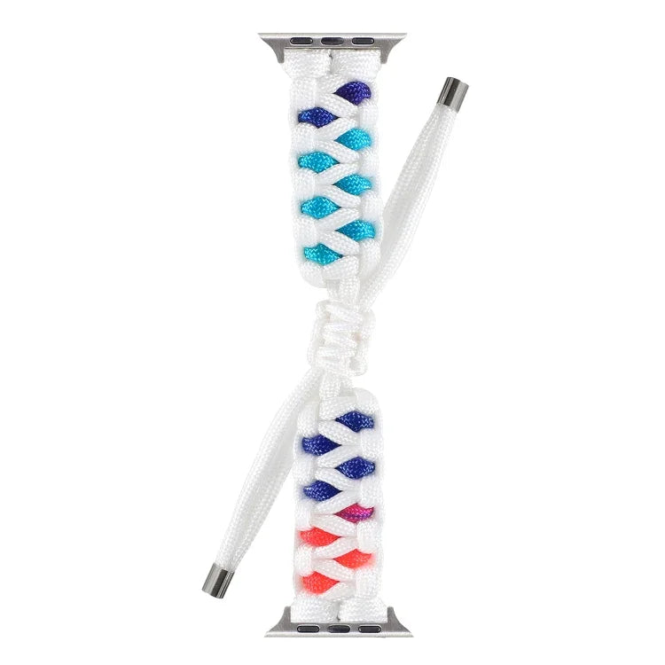 Braided Umbrella Cord Watch Strap, For Apple Watch Ultra 49mm / Series 8&7 45mm / SE 2&6&SE&5&4 44mm / 3&2&1 42mm, For Apple Watch Series 8&7 41mm / SE 2&6&SE&5&4 40mm / 3&2&1 38mm, For Apple Watch Series 7 45mm / 6 & SE & 5 & 4 44mm / 3 & 2 & 1 42mm