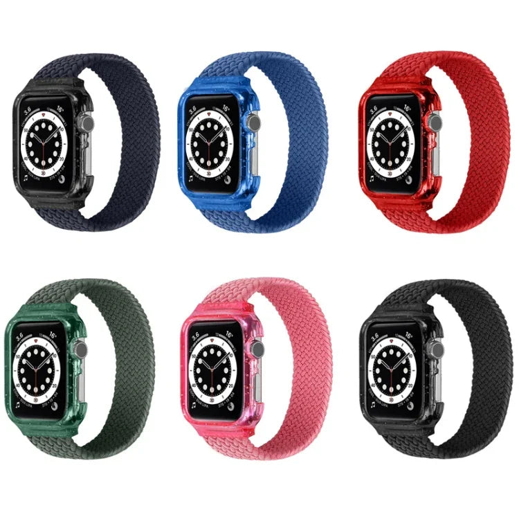 สายรัดข้อมือทอพร้อมกรอบสำหรับ Apple Watch Series 6 & SE & 5 & 4 40mm / 3 & 2 & 1 38mm, 128mm, 135mm, 140mm, 145mm, 150mm, 155mm