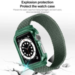 สายรัดข้อมือทอพร้อมกรอบสำหรับ Apple Watch Series 6 & SE & 5 & 4 40mm / 3 & 2 & 1 38mm, 128mm, 135mm, 140mm, 145mm, 150mm, 155mm