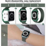 สายรัดข้อมือทอพร้อมกรอบสำหรับ Apple Watch Series 6 & SE & 5 & 4 40mm / 3 & 2 & 1 38mm, 128mm, 135mm, 140mm, 145mm, 150mm, 155mm