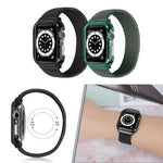 สายรัดข้อมือทอพร้อมกรอบสำหรับ Apple Watch Series 6 & SE & 5 & 4 40mm / 3 & 2 & 1 38mm, 128mm, 135mm, 140mm, 145mm, 150mm, 155mm
