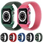 สายรัดข้อมือทอพร้อมกรอบสำหรับ Apple Watch Series 6 & SE & 5 & 4 40mm / 3 & 2 & 1 38mm, 128mm, 135mm, 140mm, 145mm, 150mm, 155mm