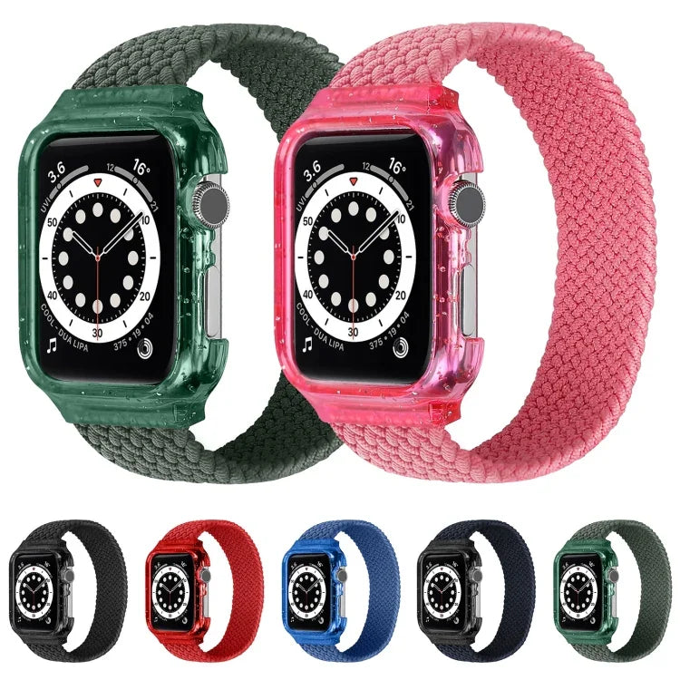 สายรัดข้อมือทอพร้อมกรอบสำหรับ Apple Watch Series 6 & SE & 5 & 4 40mm / 3 & 2 & 1 38mm, 128mm, 135mm, 140mm, 145mm, 150mm, 155mm