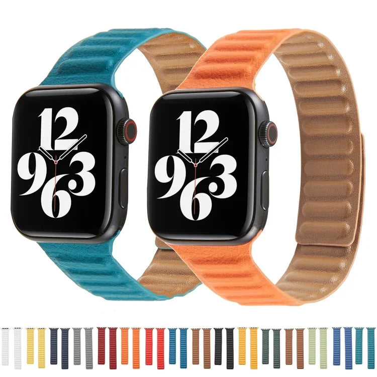 สายหนังแบบห่วงสำหรับ Apple Watch Series 6 & SE & 5 & 4 40mm / 3 & 2 & 1 38mm, สำหรับ Apple Watch Series 7 41mm / 6 & SE & 5 & 4 40mm / 3 & 2 & 1 38mm