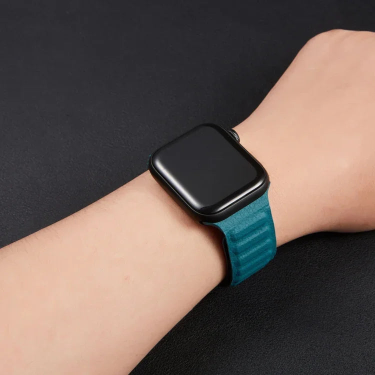 สายหนังแบบห่วงสำหรับ Apple Watch Series 6 & SE & 5 & 4 44mm / 3 & 2 & 1 42mm, สำหรับ Apple Watch Series 7 45mm / 6 & SE & 5 & 4 44mm / 3 & 2 & 1 42mm