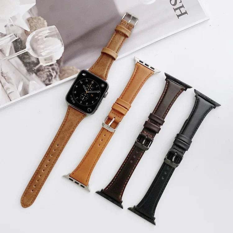 สายหนังสองด้านขนาดเล็กสวยงามสำหรับ Apple Watch Series 6 & SE & 5 & 4 40mm / 3 & 2 & 1 38mm