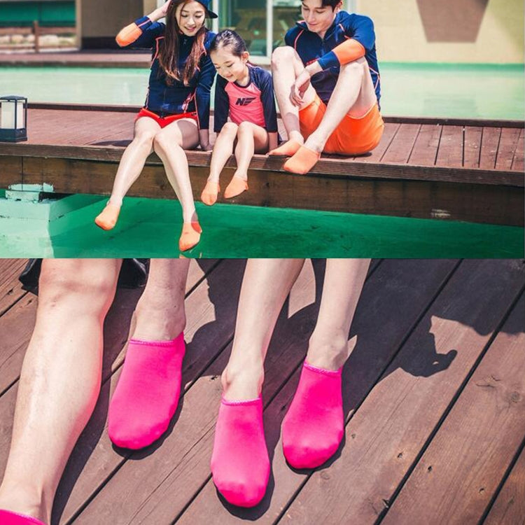 รองเท้าและถุงเท้าดำน้ำพื้นผ้าหนาแบบเม็ดพลาสติกกันลื่น สีพื้นทึบ 1 คู่ ขนาด XXXS, XXS, XS, S, M, L, XL, XXL, XXXL