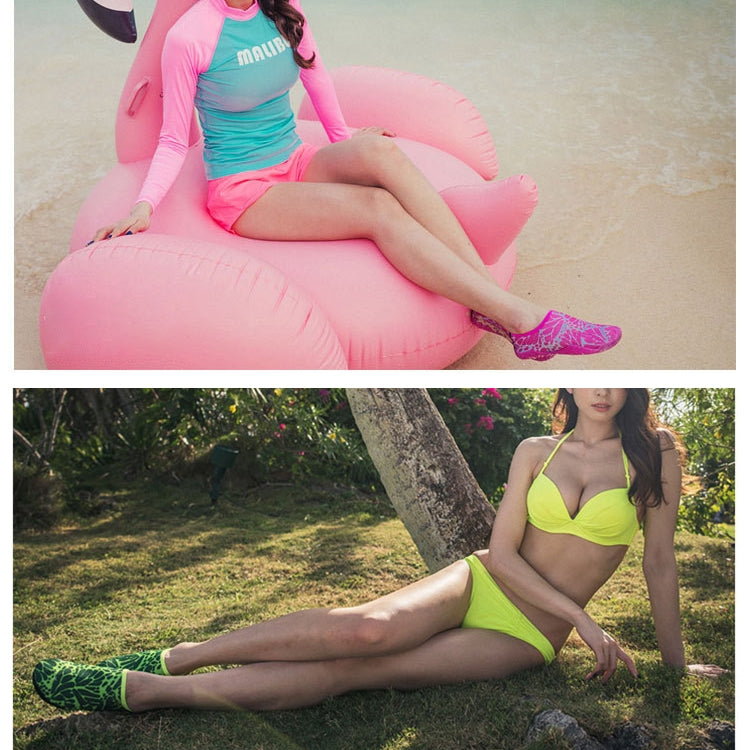 รองเท้าและถุงเท้าดำน้ำพื้นยางกันลื่นลายปั๊มหนา 3 มม. สีลาย 1 คู่ ขนาด XXXS, XXS, XS, S, M, L, XL, XXL, XXXL