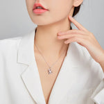 เครื่องประดับสร้อยคอผู้หญิงเงินสเตอร์ลิง S925 รูปหัวใจถึงหัวใจ, หัวใจถึงหัวใจ