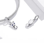 จี้แมวน่ารักเงินสเตอร์ลิง S925 สำหรับทำสร้อยข้อมือ สร้อยคอ อุปกรณ์เสริม, แมว