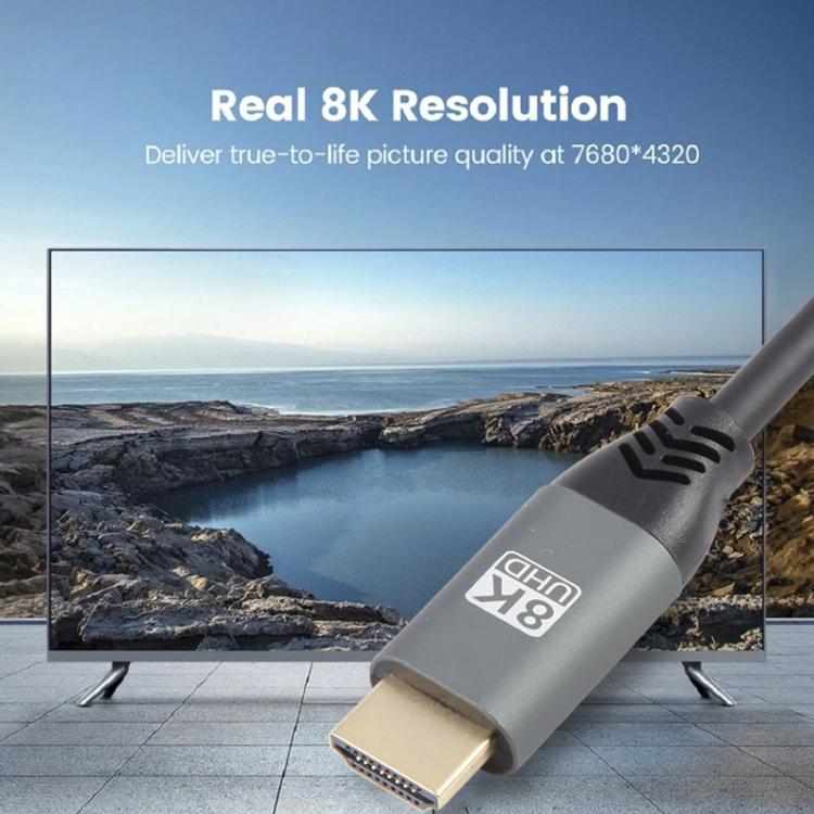 สาย HDMI2.1 8K 120Hz ความละเอียดสูงแบบไดนามิก, ความยาว 50 ซม., 1.5 ม., 2 ม., 3 ม., 5 ม.