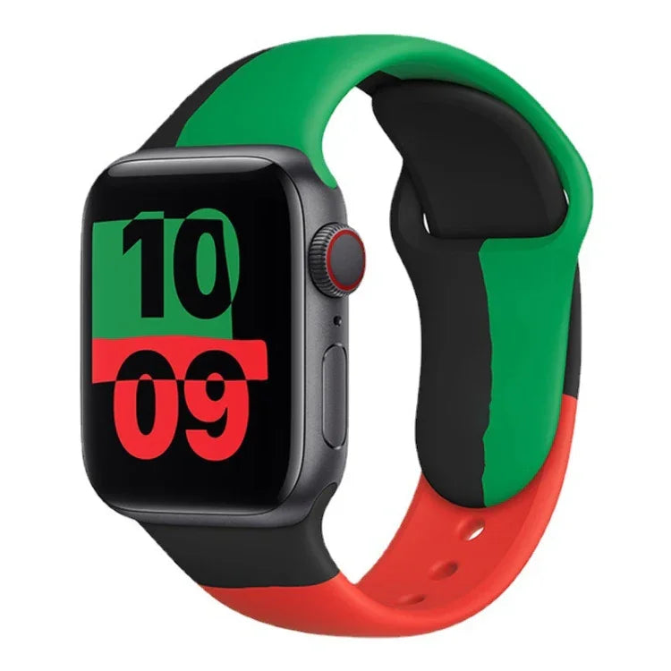 สายซิลิโคนกีฬา Unity สีดำ สำหรับเปลี่ยนสาย Apple Watch Series 6 & SE & 5 & 4 ขนาด 40 มม. / 3 & 2 & 1 ขนาด 38 มม. สำหรับ Apple Watch ขนาด 40 มม./38 มม.