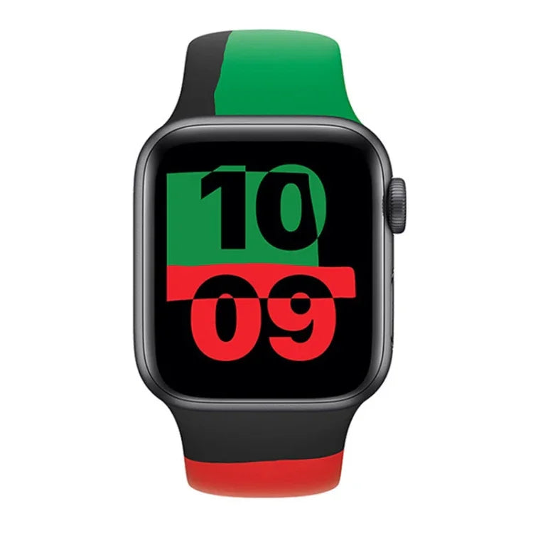 สายซิลิโคนกีฬา Unity สีดำ สำหรับเปลี่ยนสาย Apple Watch Series 6 & SE & 5 & 4 ขนาด 40 มม. / 3 & 2 & 1 ขนาด 38 มม. สำหรับ Apple Watch ขนาด 40 มม./38 มม.