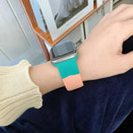 Silicone Color Matching Replacement Watchbands For Apple Watch Series 6 & SE & 5 & 4 44mm / 3 & 2 & 1 42mm, For Apple Watch 44mm/42mm(Black+Red+White), For Apple Watch 44mm/42mm(Light Blue+Dark Blue+Yellow)                                              ...