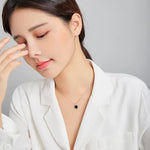 สร้อยคอผู้หญิงหัวใจสีดำเงินสเตอร์ลิง S925 หัวใจสีดำ