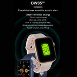 DW35PRO สมาร์ตวอทช์หน้าจอสี 1.75 นิ้ว กันน้ำมาตรฐาน IPX7 รองรับการรับสายและปฏิเสธสายบลูทูธ / ตรวจวัดการนอนหลับ / ตรวจวัดอัตราการเต้นของหัวใจ สไตล์: สายเหล็ก, สายเหล็ก(โรสโกลด์), สายเหล็ก(สีน้ำเงิน), สายเหล็ก(สีเงิน), สายเหล็ก(สีดำ)