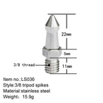 BEXIN LS036 สกรูขาตั้งกล้อง 3/8 นิ้วสแตนเลส 2 ชิ้น สำหรับขาตั้งกล้อง SLR, LS036