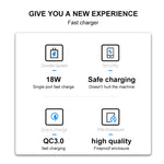 WK WP-U57 Max 18W Maxspeed QC3.0 Fast Charger +  USB to Micro USB Data Cable, US Plug, EU Plug