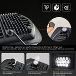7 inch(5X7)/(7X6) H4 DC 9V-30V 30000LM 300W 8LEDs Car Square Shape LED Headlight Lamps for Jeep Wrangler, 8LEDs