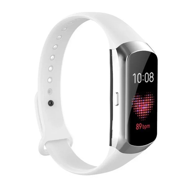 สายรัดข้อมือซิลิโคนปุ่มเล็บเงาสำหรับ Samsung Galaxy Fit SM-R370