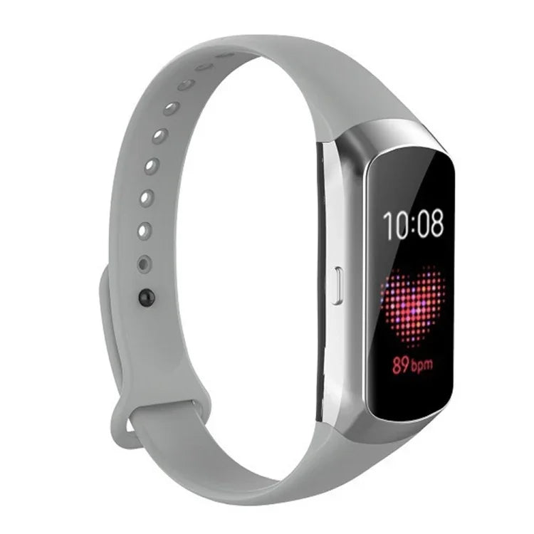 สายรัดข้อมือซิลิโคนปุ่มเล็บเงาสำหรับ Samsung Galaxy Fit SM-R370