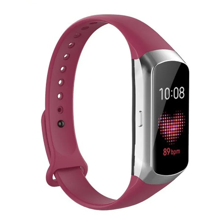 สายรัดข้อมือซิลิโคนปุ่มเล็บเงาสำหรับ Samsung Galaxy Fit SM-R370