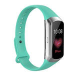 สายรัดข้อมือซิลิโคนปุ่มเล็บเงาสำหรับ Samsung Galaxy Fit SM-R370