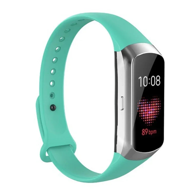 สายรัดข้อมือซิลิโคนปุ่มเล็บเงาสำหรับ Samsung Galaxy Fit SM-R370