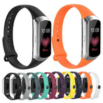 สายรัดข้อมือซิลิโคนปุ่มเล็บเงาสำหรับ Samsung Galaxy Fit SM-R370