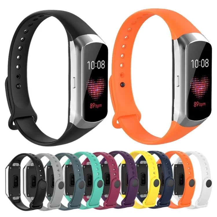 สายรัดข้อมือซิลิโคนปุ่มเล็บเงาสำหรับ Samsung Galaxy Fit SM-R370