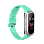สายรัดข้อมือซิลิโคนพร้อมหัวเข็มขัดเหล็กสีดำสำหรับ Samsung Galaxy Fit SM-R370