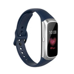 สายรัดข้อมือซิลิโคนพร้อมหัวเข็มขัดเหล็กสีดำสำหรับ Samsung Galaxy Fit SM-R370