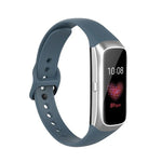 สายรัดข้อมือซิลิโคนพร้อมหัวเข็มขัดเหล็กสีดำสำหรับ Samsung Galaxy Fit SM-R370