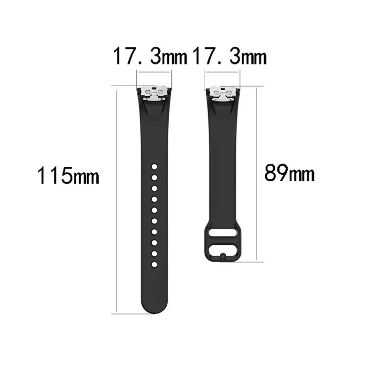 สายรัดข้อมือซิลิโคนพร้อมหัวเข็มขัดเหล็กสีดำสำหรับ Samsung Galaxy Fit SM-R370