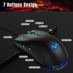 HXSJ A883 เมาส์เกมมิ่งมีสาย 7 ปุ่ม 6400DPI ไฟ RGB แบบกลไก