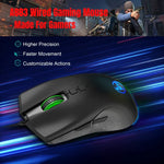 HXSJ A883 เมาส์เกมมิ่งมีสาย 7 ปุ่ม 6400DPI ไฟ RGB แบบกลไก