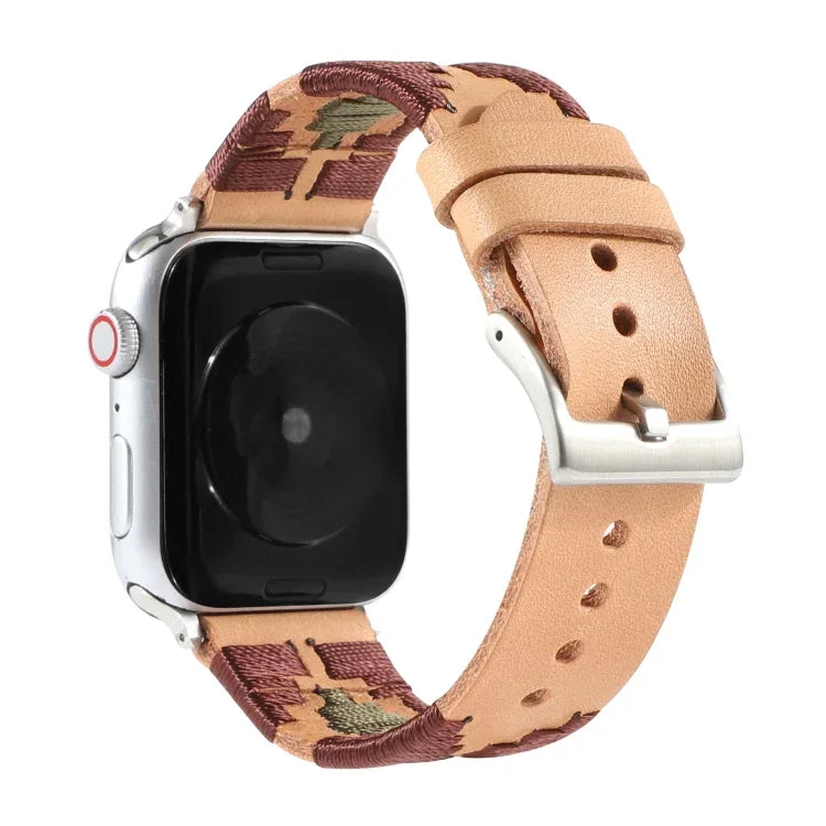 สายหนังทอสีตัดกัน สำหรับ Apple Watch Ultra 49 มม. / Series 8&7 ขนาด 45 มม. / SE 2&6&SE&5&4 ขนาด 44 มม. / 3&2&1 ขนาด 42 มม., สำหรับ Apple Watch Series 8&7 ขนาด 41 มม. / SE 2&6&SE&5&4 ขนาด 40 มม. / 3&2&1 ขนาด 38 มม.