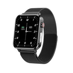 นาฬิกาอัจฉริยะหน้าจอสี TFT 1.7 นิ้ว รุ่น E86 กันน้ำมาตรฐาน IP68 รองรับการตรวจวัดออกซิเจนในเลือด / ตรวจวัดอุณหภูมิร่างกาย / วินิจฉัยทางการแพทย์ด้วย AI สายเหล็ก, สายเหล็ก(สีดำ)