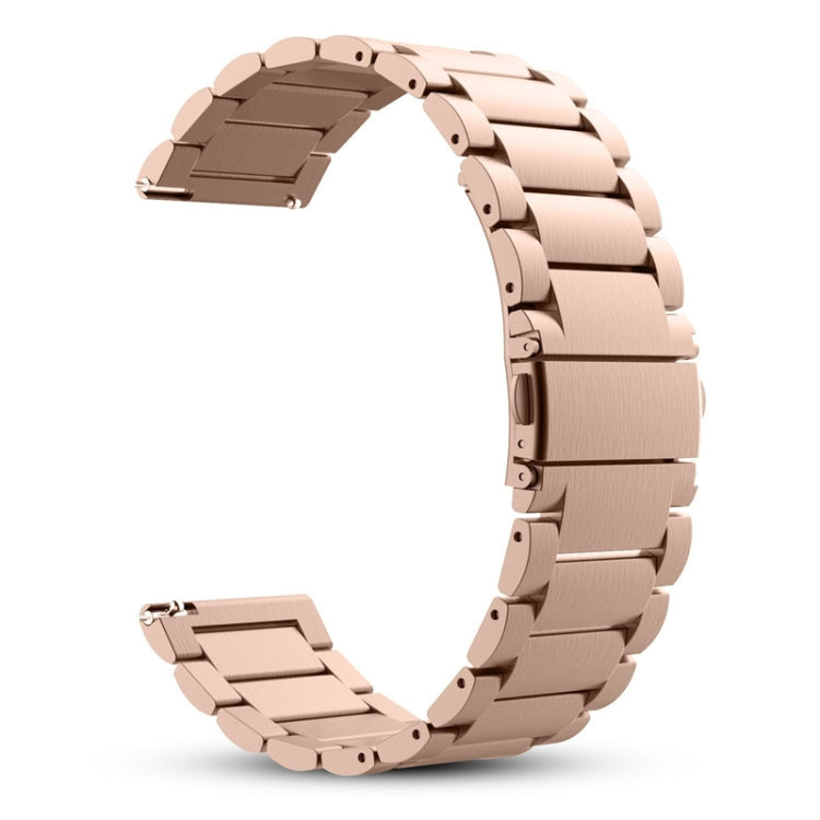 22mm Three Flat Buckle Stainless Steel Replacement Watchband for Huawei Watch GT2 Pro / Amazfit GTR 2