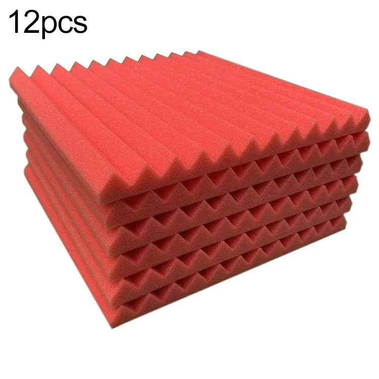 แผ่นซับเสียงแบบร่องสามเหลี่ยมสำหรับห้องบันทึกเสียงกลอง ขนาด 30x30x2.5cm สำลีซับเสียง 6 ชิ้น, 10 ชิ้น, 12 ชิ้น, 20 ชิ้น, 24 ชิ้น