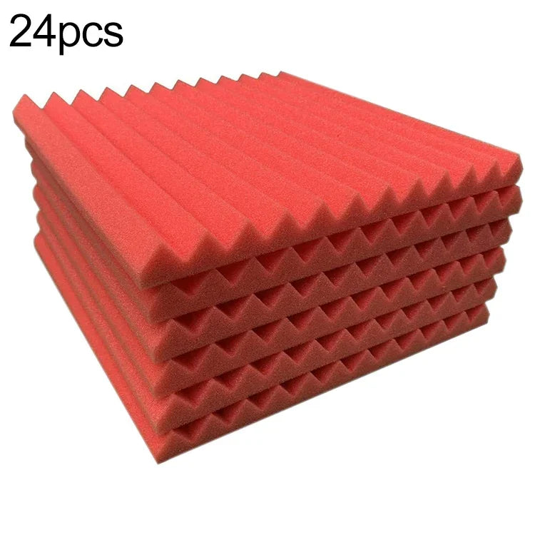 แผ่นซับเสียงแบบร่องสามเหลี่ยมสำหรับห้องบันทึกเสียงกลอง ขนาด 30x30x2.5cm สำลีซับเสียง 6 ชิ้น, 10 ชิ้น, 12 ชิ้น, 20 ชิ้น, 24 ชิ้น