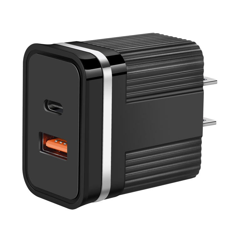 RSY ที่ชาร์จเดินทางชาร์จเร็วพอร์ตคู่ USB + USB-C / Type-C, ปลั๊ก US, ปลั๊ก EU