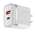 RSY ที่ชาร์จเดินทางชาร์จเร็วพอร์ตคู่ USB + USB-C / Type-C, ปลั๊ก US, ปลั๊ก EU