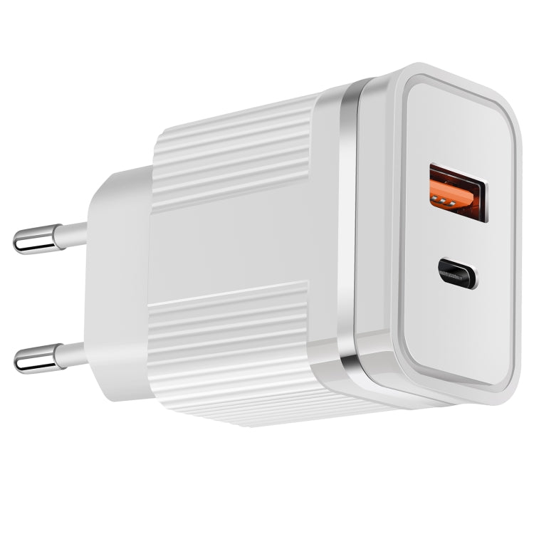 RSY ที่ชาร์จเดินทางชาร์จเร็วพอร์ตคู่ USB + USB-C / Type-C, ปลั๊ก US, ปลั๊ก EU
